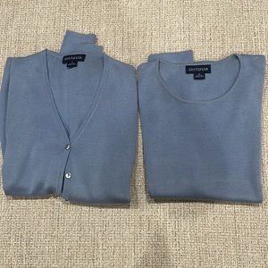 Blue Ann Taylor tank and sweater